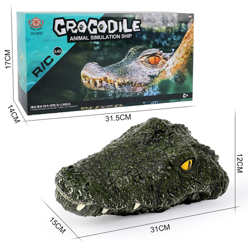 RC Boat Ship Toy Simulation Crocodile Head 2.4G Remote Control Joke Alligator Decoy Electric Toys Summer Water  Spoof Toys gift