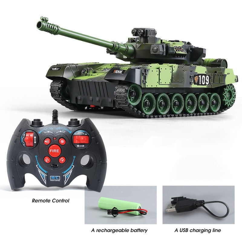 RC Tank Military War Battle United States M1 Leopard 2 Remote Control Electronic Toy Car Tactical Model Gifts for Boys Children