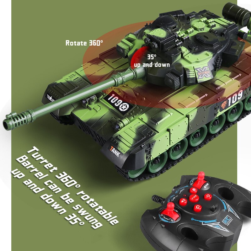 RC Tank Military War Battle United States M1 Leopard 2 Remote Control Electronic Toy Car Tactical Model Gifts for Boys Children