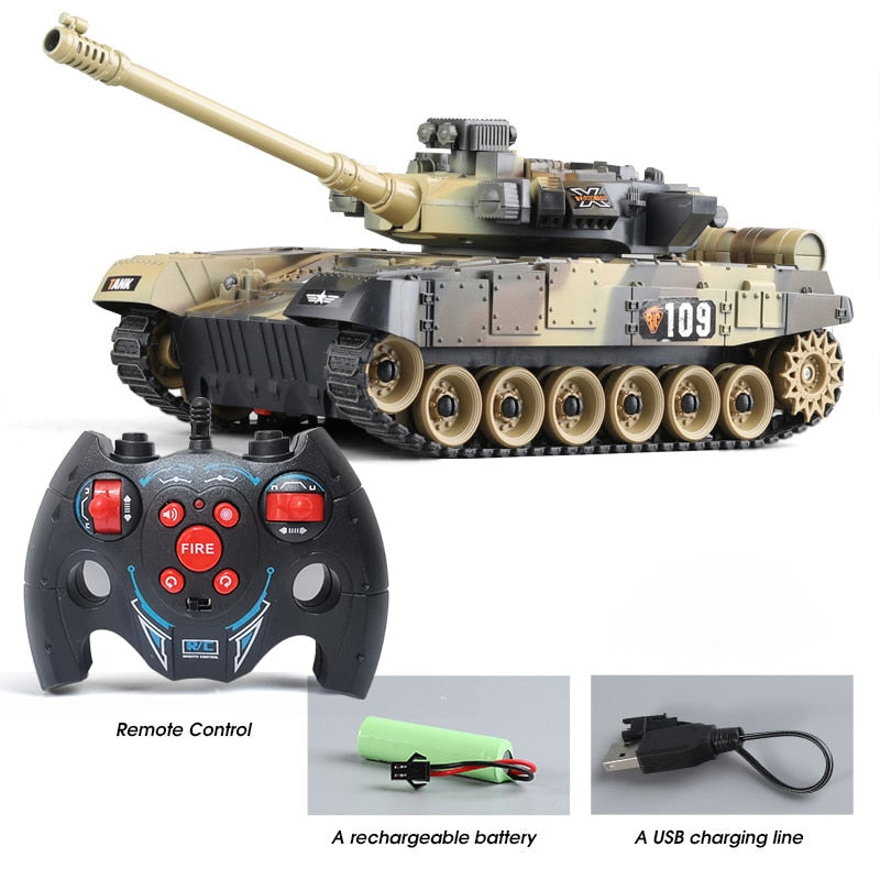 RC Tank Military War Battle United States M1 Leopard 2 Remote Control Electronic Toy Car Tactical Model Gifts for Boys Children