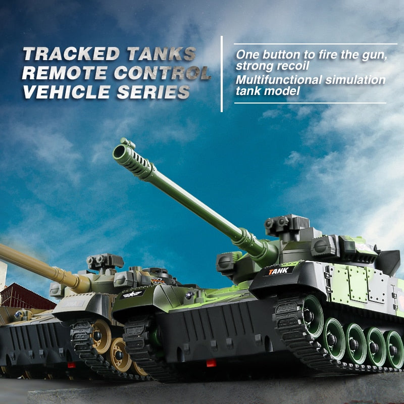 RC Tank Military War Battle United States M1 Leopard 2 Remote Control Electronic Toy Car Tactical Model Gifts for Boys Children