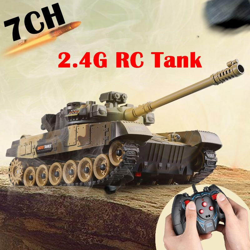 RC Tank Military War Battle United States M1 Leopard 2 Remote Control Electronic Toy Car Tactical Model Gifts for Boys Children